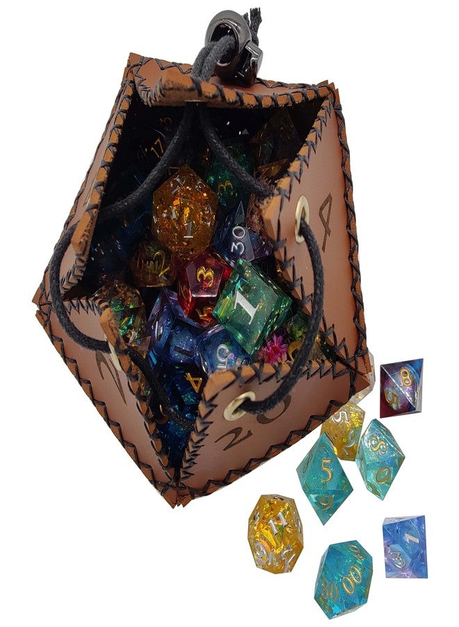 Futhark The Die of Holding - DND Dice Bag Shaped as D20 RPG Dice, DND Accessories Made of PU Leather Dice Bag for RPG & Fantasy - Great DND Gift/Dungeon Master Gift/DM Gift as D&D Accessories - Image 4